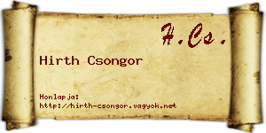 Hirth Csongor névjegykártya